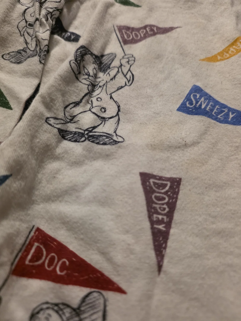 Baby GAP Cream Seven Dwarfs One-Piece with Multicolor Pennants